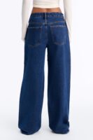 Watch Me Bloom Tapestry Panel Wide Leg Jeans - Dark Wash
