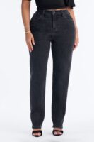 NY 90s Classic High Rise Straight Leg Cigarette Jeans - Black Wash