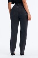 NY 90s Classic High Rise Straight Leg Cigarette Jeans - Black Wash