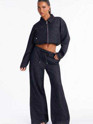 Denim Wide-Leg Pants