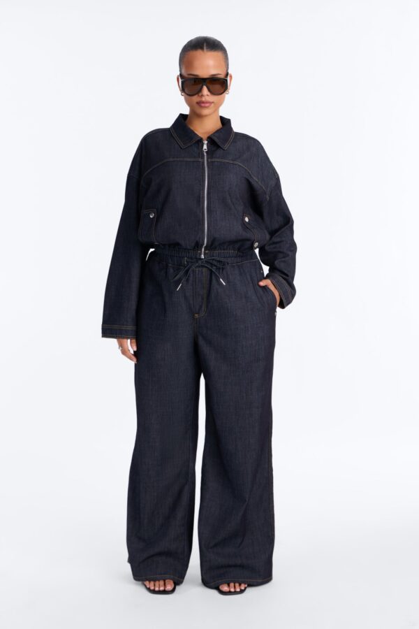 Denim Wide-Leg Pants