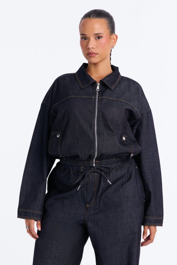 Denim Wide-Leg Pants