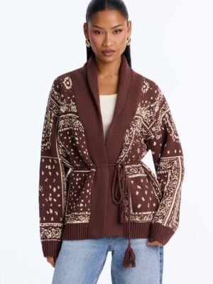 Cardigan in Brown 60% cotton