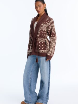 Cardigan in Brown 60% cotton