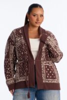 Cardigan in Brown 60% cotton