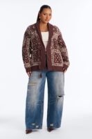Cardigan in Brown 60% cotton
