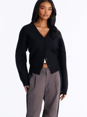Black V-Neck Cardigan