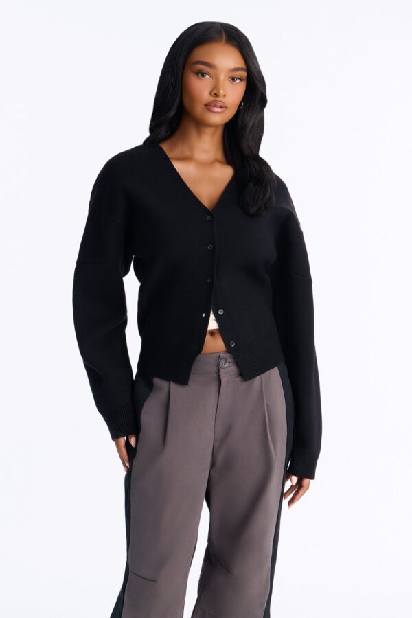 Black V-Neck Cardigan