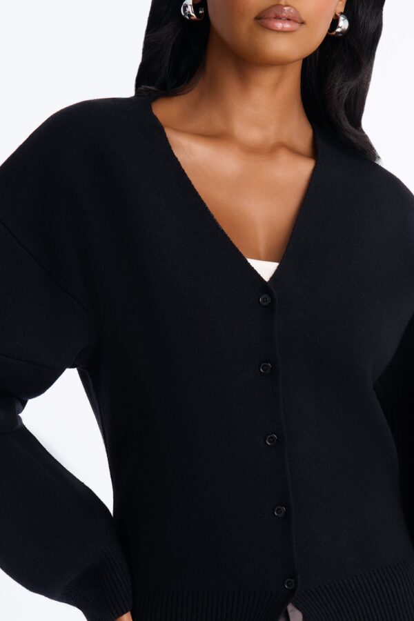 Black V-Neck Cardigan