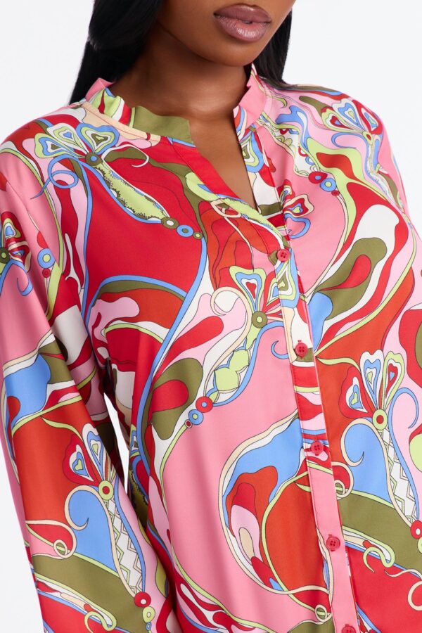 Positively Yours Abstract Button Up Shirt - Multi Color