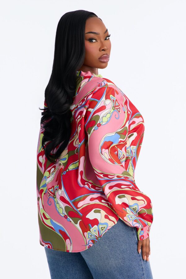 Positively Yours Abstract Button Up Shirt - Multi Color