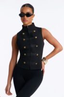 Black Mock-Neck Blouse