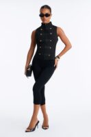 Black Mock-Neck Blouse
