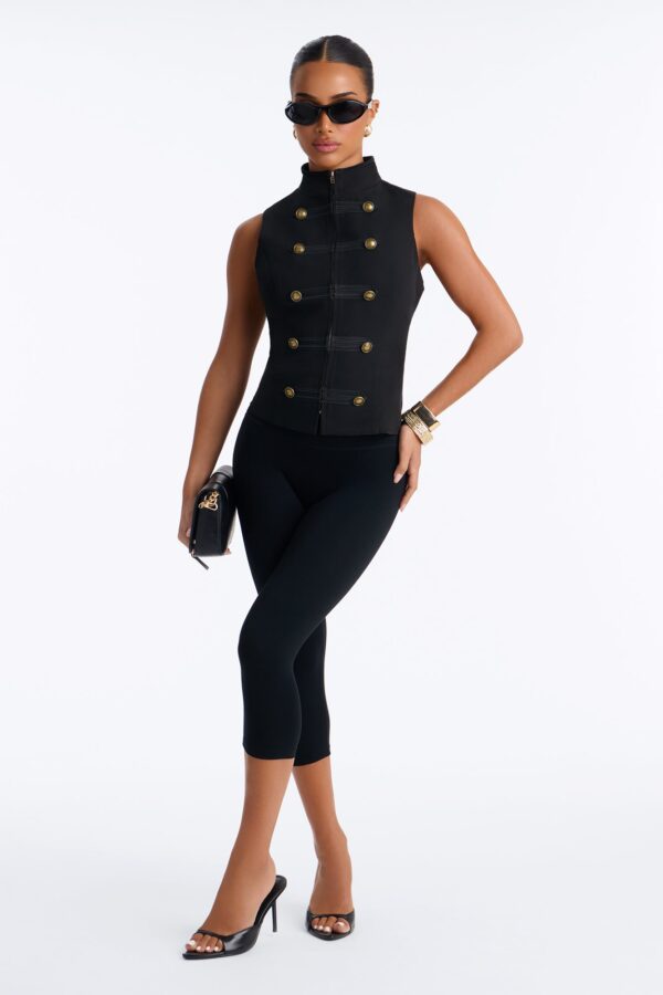Black Mock-Neck Blouse