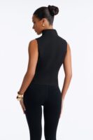 Black Mock-Neck Blouse