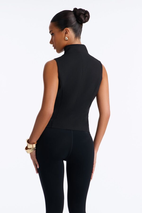 Black Mock-Neck Blouse