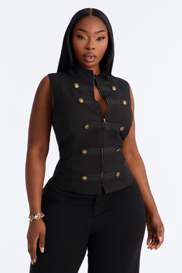 Black Mock-Neck Blouse