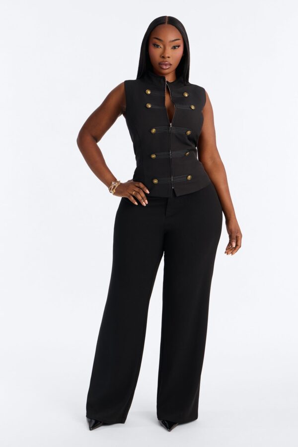Black Mock-Neck Blouse