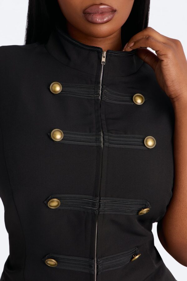 Black Mock-Neck Blouse