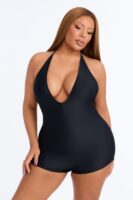 Romper in Black 82% nylon