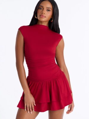 Dress with a mock neck