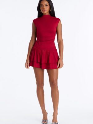 Dress with a mock neck