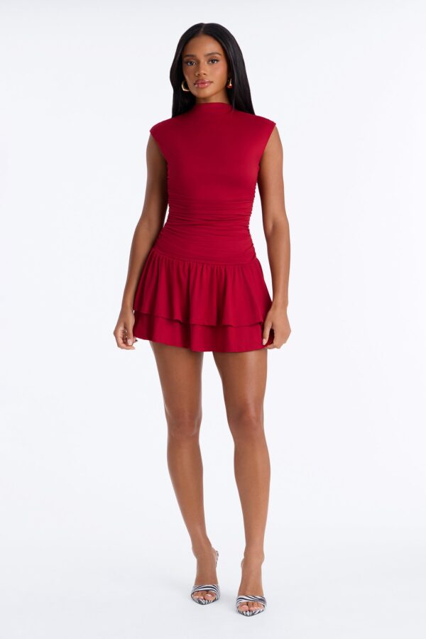Dress with a mock neck