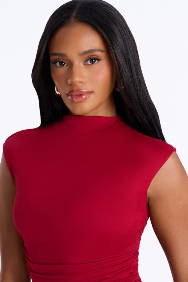Dress with a mock neck