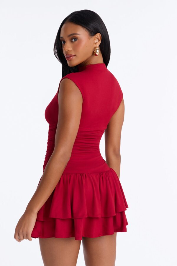 Dress with a mock neck