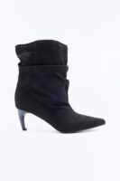 Bratty Babe Ruched Heeled Booties - Black · Black Piece