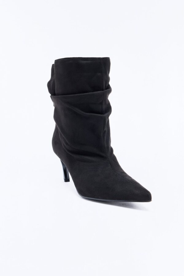 Bratty Babe Ruched Heeled Booties - Black · Black Piece