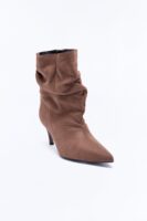 Bratty Babe Ruched Heeled Booties - Taupe