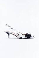 Betsey Johnson Bryanna Pearl Polka Dot Slingback Pumps - White/Black