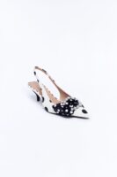 Betsey Johnson Bryanna Pearl Polka Dot Slingback Pumps - White/Black