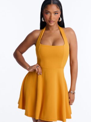 Ladies Kit Mustard Dress