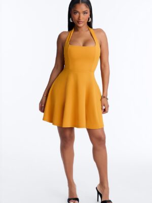 Ladies Kit Mustard Dress