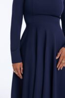Navy Square-Neck Dress