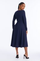 Navy Square-Neck Dress