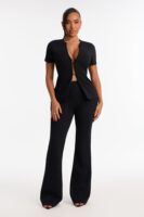 V-Neck Pants in Black