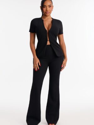 V-Neck Pants in Black
