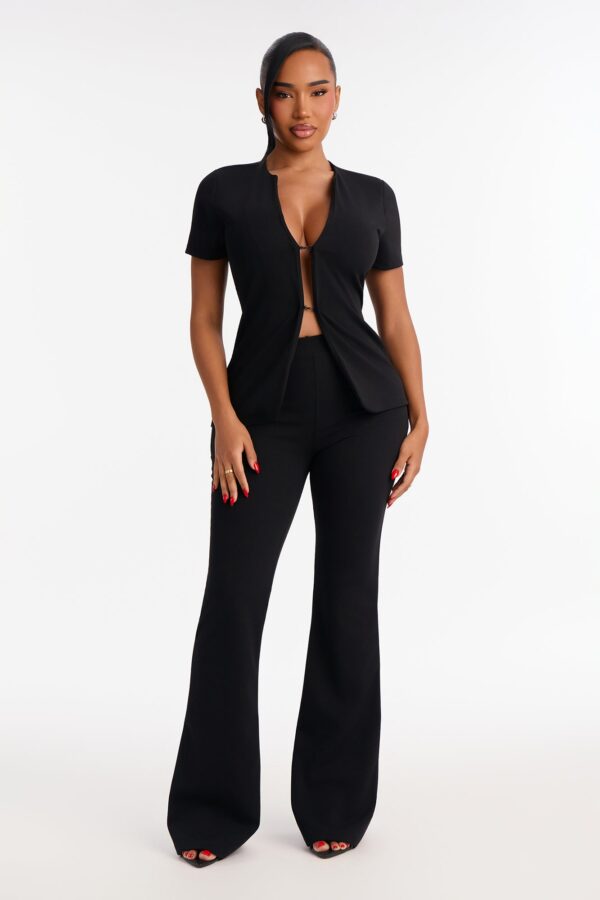 V-Neck Pants in Black