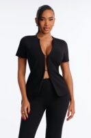 V-Neck Pants in Black