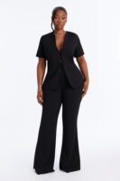 V-Neck Pants in Black