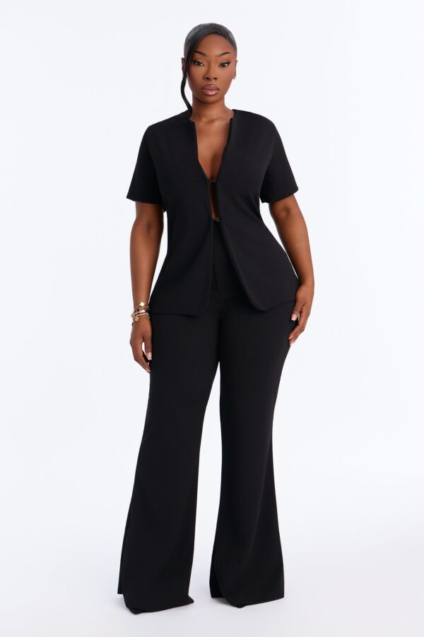 V-Neck Pants in Black