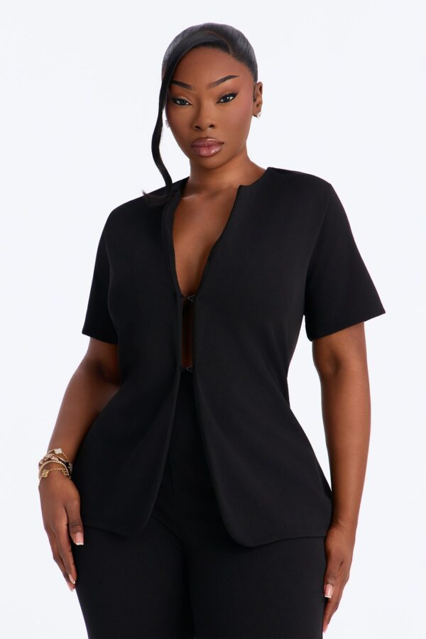 V-Neck Pants in Black