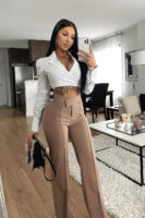 Taupe Dress with wide leg