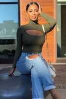 Mock-Neck Bodysuit in Olive