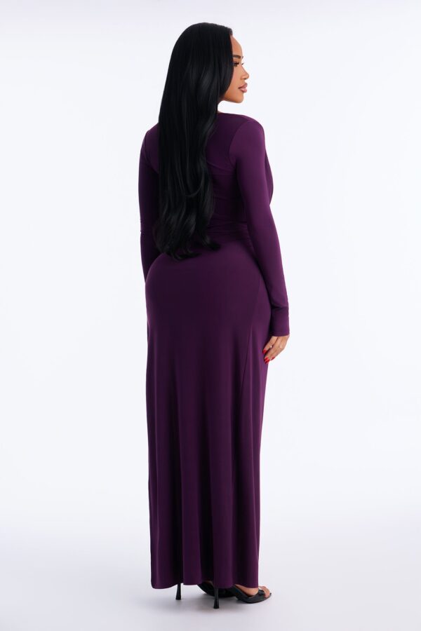 Under The Moonlight Draped Maxi Dress - Plum