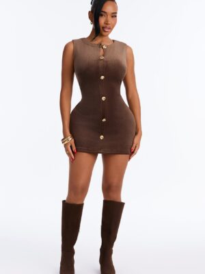 Dress in Brown 92% polyester