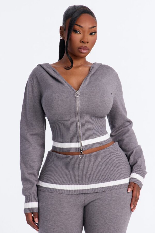 Gray Sweater with zip up